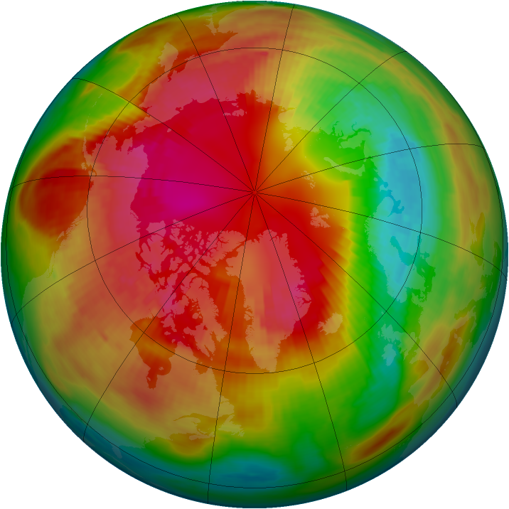 Arctic ozone map for 26 February 1984